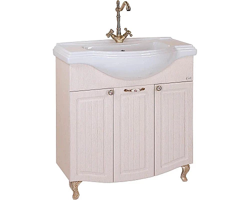 Приобрести Комплект мебели белое дерево 81 см Onika Арно 108035 + 4620008198941 + 208085 в магазине сантехники Santeh-Crystal.ru