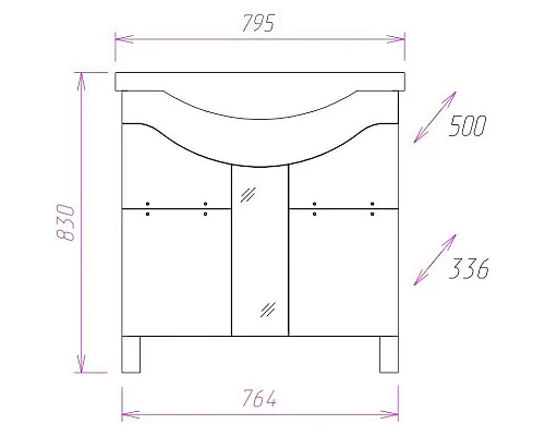 Приобрести Комплект мебели белый глянец 79,5 см Onika Флорена 108021 + UM-ERI80/1 + 207802 в магазине сантехники Santeh-Crystal.ru
