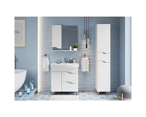 Заказать Тумба с раковиной белый глянец 76 см Onika Веронэлла 107514 + 4620008197470 в магазине сантехники Santeh-Crystal.ru