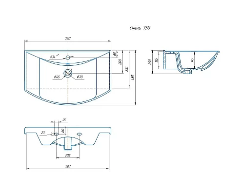 Приобрести Комплект мебели белый глянец 76 см Onika Веронэлла 107514 + 4620008197470 + 207521 в магазине сантехники Santeh-Crystal.ru