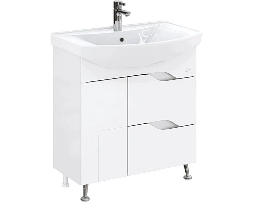 Приобрести Комплект мебели белый глянец 76 см Onika Веронэлла 107514 + 4620008197470 + 207521 в магазине сантехники Santeh-Crystal.ru