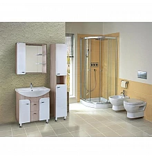 Комплект мебели белый глянец/ясень шимо 76 см Onika Стиль 107512 + 4620008197470 + 207519