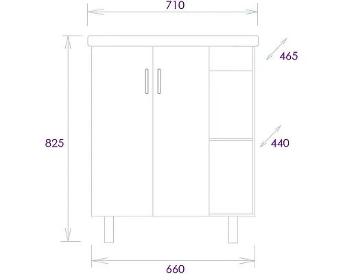 Приобрести Комплект мебели дуб сонома/белый матовый 71 см Onika Тимбер 107056 + 4620008197746 + 207045 в магазине сантехники Santeh-Crystal.ru