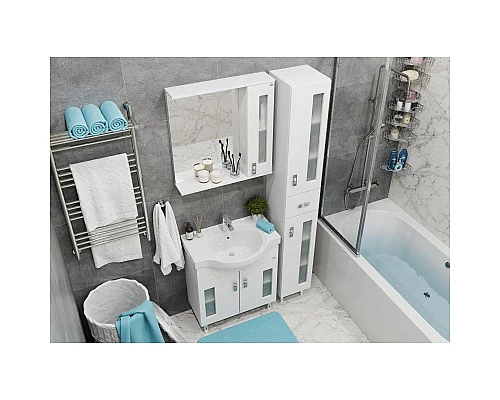 Заказать Комплект мебели белый глянец 70 см Onika Кристалл 107024 + UM-ERI70/1 + 206706 в магазине сантехники Santeh-Crystal.ru