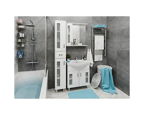 Приобрести Комплект мебели белый глянец 70 см Onika Кристалл 107024 + UM-ERI70/1 + 206705 в магазине сантехники Santeh-Crystal.ru