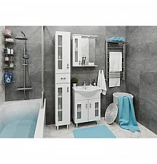 Комплект мебели белый глянец 66 см Onika Кристалл 106545 + 1WH109651 + 206705