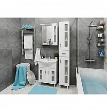 Комплект мебели белый глянец 66 см Onika Кристалл 106545 + 1WH109651 + 206706