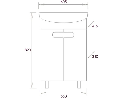 Заказать Комплект мебели белый глянец/кастелло 60,5 см Onika Харпер 106143 + UM-CAR60/1 + 205849 в магазине сантехники Santeh-Crystal.ru