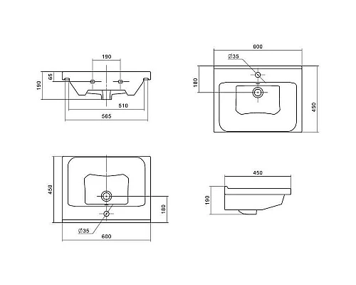 Заказать Комплект мебели светлый камень/бетон крем 60 см Onika Брендон 106138 + 1WH302421 + 206084 в магазине сантехники Santeh-Crystal.ru