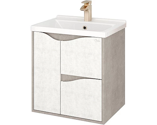 Заказать Комплект мебели светлый камень/бетон крем 60 см Onika Брендон 106138 + 1WH302421 + 206084 в магазине сантехники Santeh-Crystal.ru