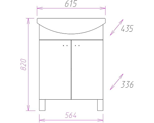 Купить Комплект мебели белый глянец 61,5 см Onika Лига 106134 + 1.3120.3.S00.11B.0 + 206030 в магазине сантехники Santeh-Crystal.ru