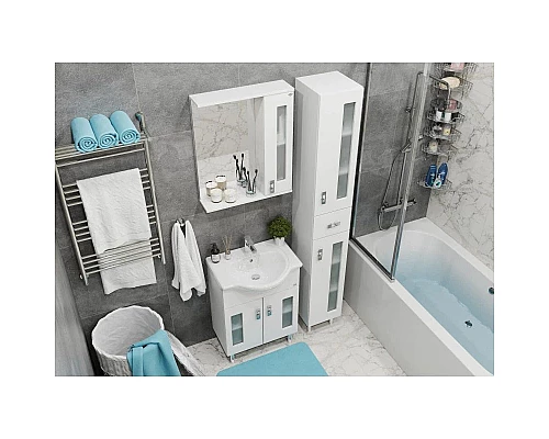 Заказать Комплект мебели белый глянец 60,5 см Onika Кристалл 106123 + 1WH109652 + 205818 в магазине сантехники Santeh-Crystal.ru