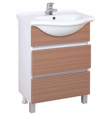 Тумба с раковиной белый матовый/коричневый матовый 61,5 см Onika Элита 106122 + 1.3120.3.S00.11B.0