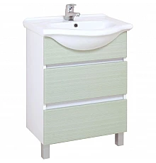 Тумба с раковиной белый матовый/оливковый матовый 61,5 см Onika Элита 106121 + 1.3120.3.S00.11B.0