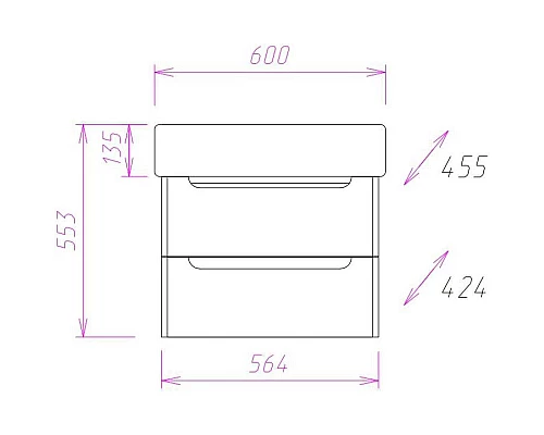 Купить Комплект мебели белый глянец 60,5 см Onika Неаполь 106104 + 4640021061152 + 206064 в магазине сантехники Santeh-Crystal.ru