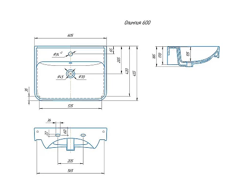 Купить Комплект мебели белый глянец 60,5 см Onika Неаполь 106104 + 4640021061152 + 206064 в магазине сантехники Santeh-Crystal.ru