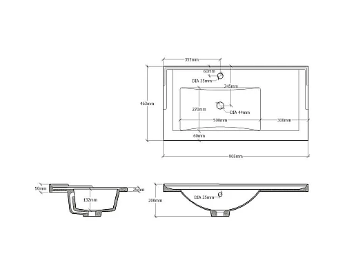 Заказать Тумба с раковиной белый глянец 90,5 см Onika Олимп 109015 + 609001 в магазине сантехники Santeh-Crystal.ru
