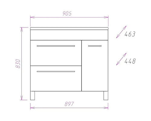 Заказать Тумба с раковиной белый глянец 90,5 см Onika Олимп 109015 + 609001 в магазине сантехники Santeh-Crystal.ru
