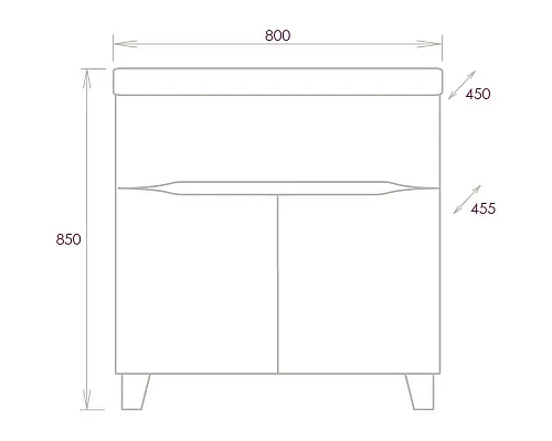Приобрести Тумба с раковиной белый глянец 80 см Onika Стрим 108055 + UM-COM80/1 в магазине сантехники Santeh-Crystal.ru
