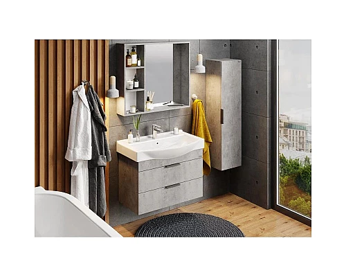 Купить Комплект мебели бетон чикаго 80 см Onika Девис 108048 + 1WH302422 + 208093 в магазине сантехники Santeh-Crystal.ru