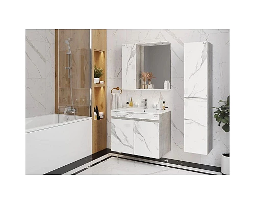 Приобрести Тумба с раковиной мрамор/камень бетонный 76,5 см Onika Марбл 107517 + 4640021062210 в магазине сантехники Santeh-Crystal.ru