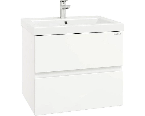 Заказать Тумба с раковиной белый глянец 70 см Onika Эвада 107059 + UM-COM70/1 в магазине сантехники Santeh-Crystal.ru