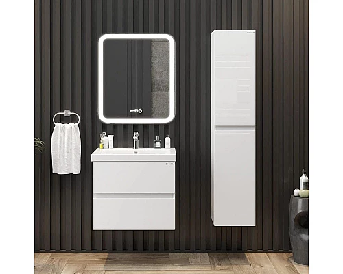 Приобрести Комплект мебели белый глянец 70 см Onika Эвада 107059 + UM-COM70/1 + 206085 в магазине сантехники Santeh-Crystal.ru