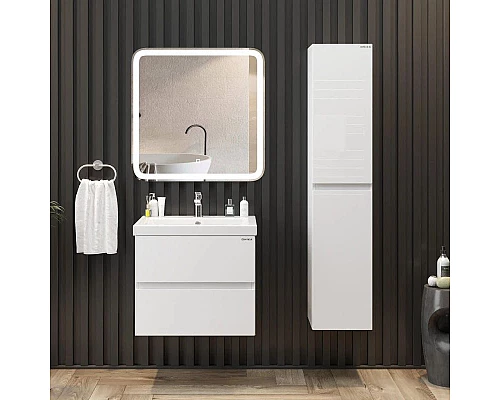 Приобрести Комплект мебели белый глянец 70 см Onika Эвада 107059 + UM-COM70/1 + 207046 в магазине сантехники Santeh-Crystal.ru