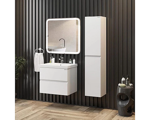 Приобрести Комплект мебели белый глянец 70 см Onika Эвада 107059 + UM-COM70/1 + 207046 в магазине сантехники Santeh-Crystal.ru