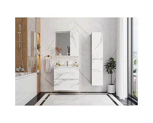 Заказать Комплект мебели мрамор/камень бетонный 66 см Onika Марбл 106548 + 4640021062203 + 206545 в магазине сантехники Santeh-Crystal.ru