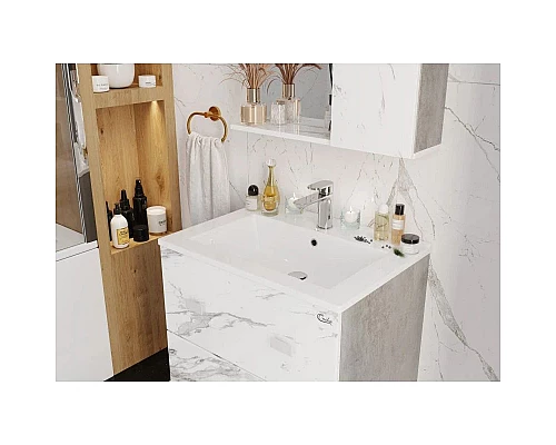 Заказать Комплект мебели мрамор/камень бетонный 66 см Onika Марбл 106548 + 4640021062203 + 206545 в магазине сантехники Santeh-Crystal.ru