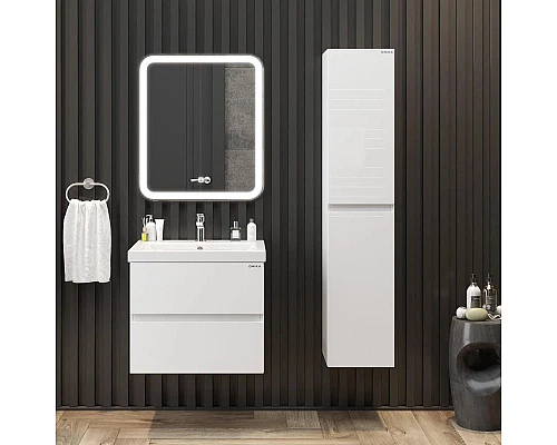 Приобрести Тумба с раковиной белый глянец 60 см Onika Эвада 106145 + UM-COM60/1 в магазине сантехники Santeh-Crystal.ru