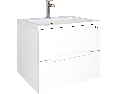 Заказать Тумба с раковиной белый глянец 60 см Onika Айленд 106114 + 1WH501606 в магазине сантехники Santeh-Crystal.ru