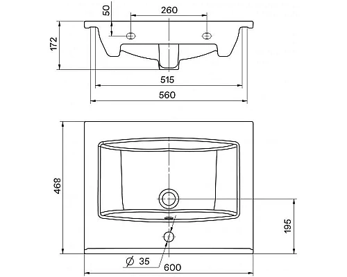 Заказать Тумба с раковиной белый глянец 60 см Onika Айленд 106114 + 1WH501606 в магазине сантехники Santeh-Crystal.ru