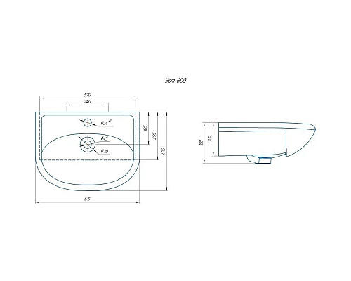 Заказать Комплект мебели белый глянец 61,5 см Onika Лайн 106044 + 4620008192772 + 205819 в магазине сантехники Santeh-Crystal.ru
