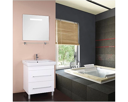 Заказать Тумба с раковиной белый глянец 60 см Onika Олимп 106044 + 4620008192772 в магазине сантехники Santeh-Crystal.ru