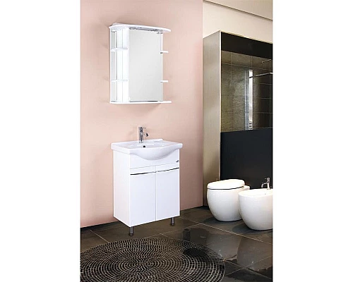 Заказать Комплект мебели белый глянец 60,5 см Onika Селигер 106006 + 1WH110268 + 206007 в магазине сантехники Santeh-Crystal.ru