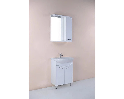 Купить Тумба с раковиной белый глянец 60 см Onika Лада 106002 + 1WH110198 в магазине сантехники Santeh-Crystal.ru