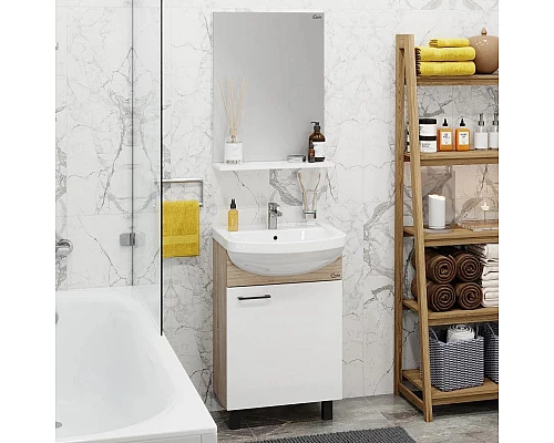 Заказать Тумба с раковиной дуб сонома/белый матовый 52 см разборная Onika Эко 105209 + 1.3120.1.S00.11B.0 в магазине сантехники Santeh-Crystal.ru