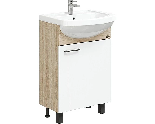 Купить Комплект мебели дуб сонома/белый матовый 52 см разборная Onika Эко 105209 + 1.3120.1.S00.11B.0 + 205210 в магазине сантехники Santeh-Crystal.ru