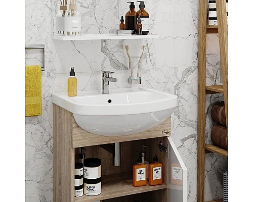 Купить Тумба с раковиной дуб сонома/белый матовый 52 см Onika Эко 105207 + 1.3120.1.S00.11B.0 в магазине сантехники Santeh-Crystal.ru