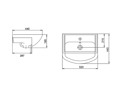Купить Комплект мебели дуб сонома/белый матовый 52 см Onika Эко 105207 + 1.3120.1.S00.11B.0 + 205210 в магазине сантехники Santeh-Crystal.ru