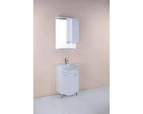 Заказать Тумба с раковиной белый глянец 51 см Onika Лайн 105007 + 4620008192758 в магазине сантехники Santeh-Crystal.ru