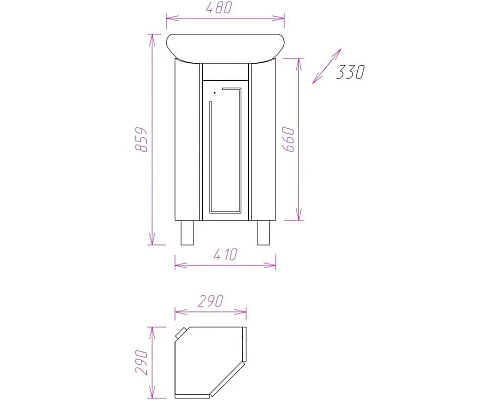 Заказать Тумба с раковиной белый глянец 33х33 см Onika Малютка 103301 + 1.3130.9.S00.10B.0 в магазине сантехники Santeh-Crystal.ru