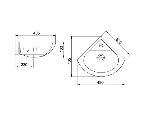 Заказать Тумба с раковиной белый глянец 33х33 см Onika Малютка 103301 + 1.3130.9.S00.10B.0 в магазине сантехники Santeh-Crystal.ru