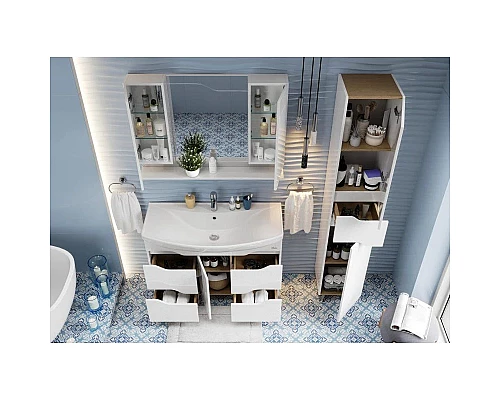 Заказать Комплект мебели белый глянец 106,5 см Onika Веронэлла 110508 + 4620008197340 + 210506 в магазине сантехники Santeh-Crystal.ru