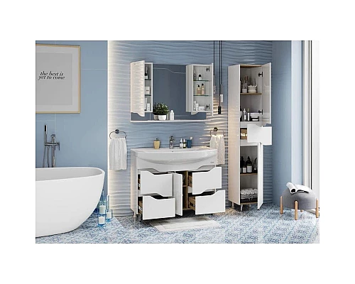 Заказать Комплект мебели белый глянец 106,5 см Onika Веронэлла 110508 + 4620008197340 + 210506 в магазине сантехники Santeh-Crystal.ru