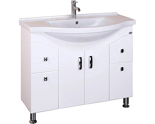 Купить Тумба с раковиной белый глянец 90,8 см Onika Эльбрус 109016 + 1WH110790 в магазине сантехники Santeh-Crystal.ru