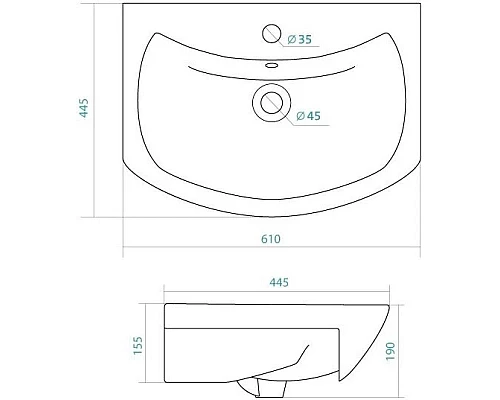 Приобрести Тумба с раковиной белый 61 см ASB-Mebel Мессина в магазине сантехники Santeh-Crystal.ru