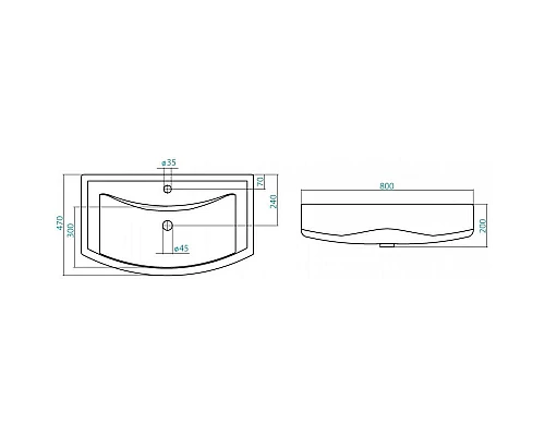 Купить Тумба с раковиной белый 80 см ASB-Mebel Мессина в магазине сантехники Santeh-Crystal.ru